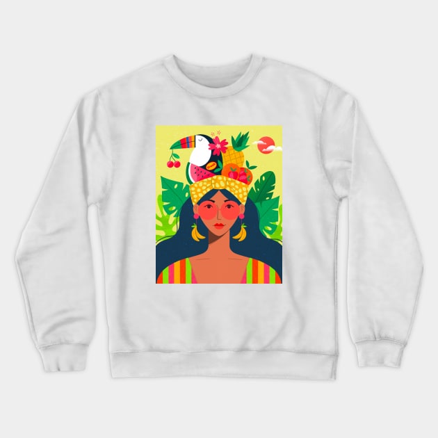 Fresh and Fruity Crewneck Sweatshirt by Inkipinki Illustrates